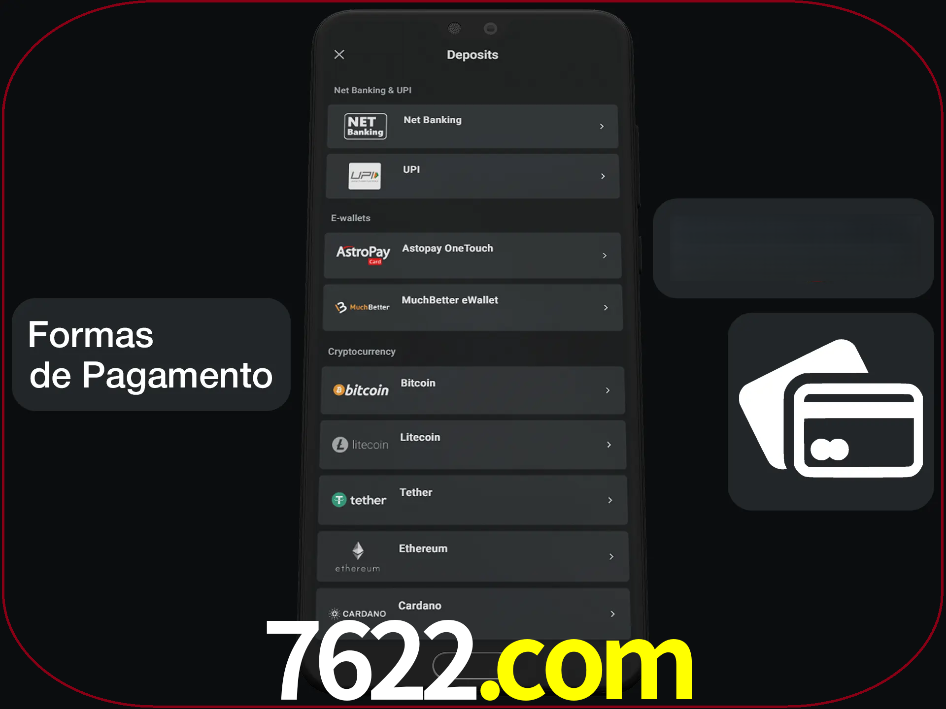Escolha a forma de pagamento de sua preferência.