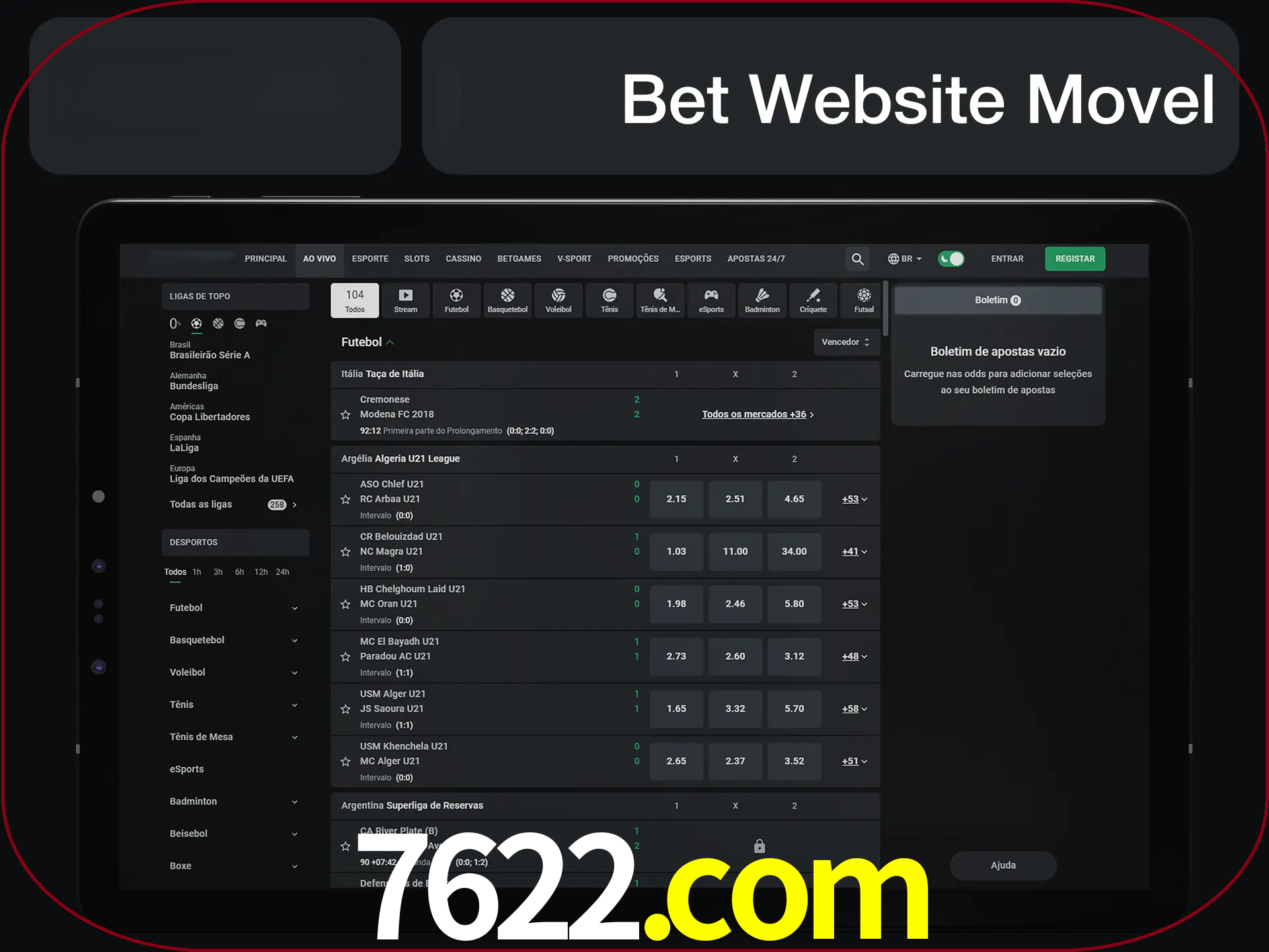 Use nosso website em qualquer dispositivo.